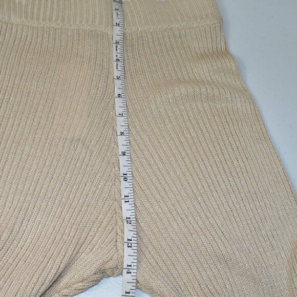 Sage The Label Sweater Ribbed High Rise Flare Pants Cream Size S - Picture 4 of 9